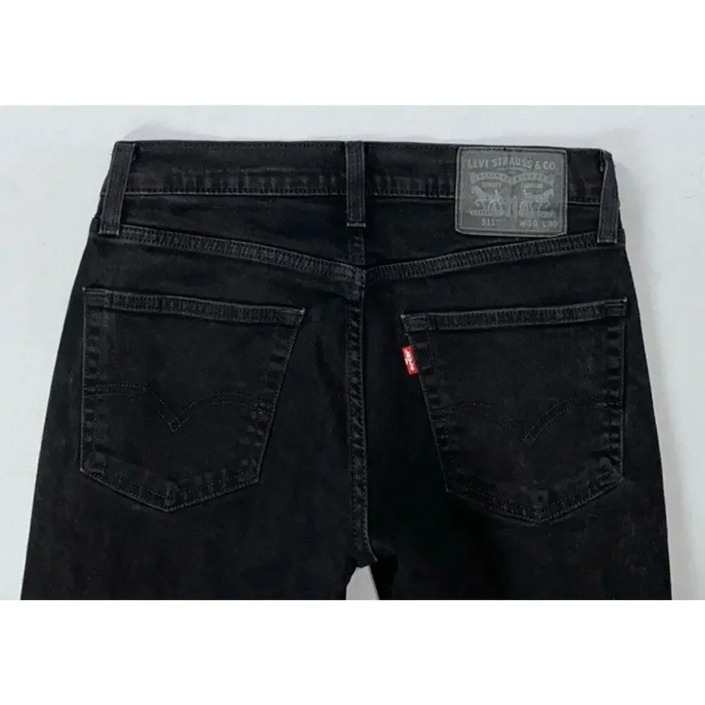 Levi's 511 Slim Taper 5-Pocket Stretch Denim Jeans. Washed Black, Men's 30X29.